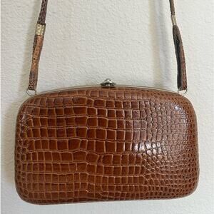 Vintage Crocodile skin Made in Italy brown purse.